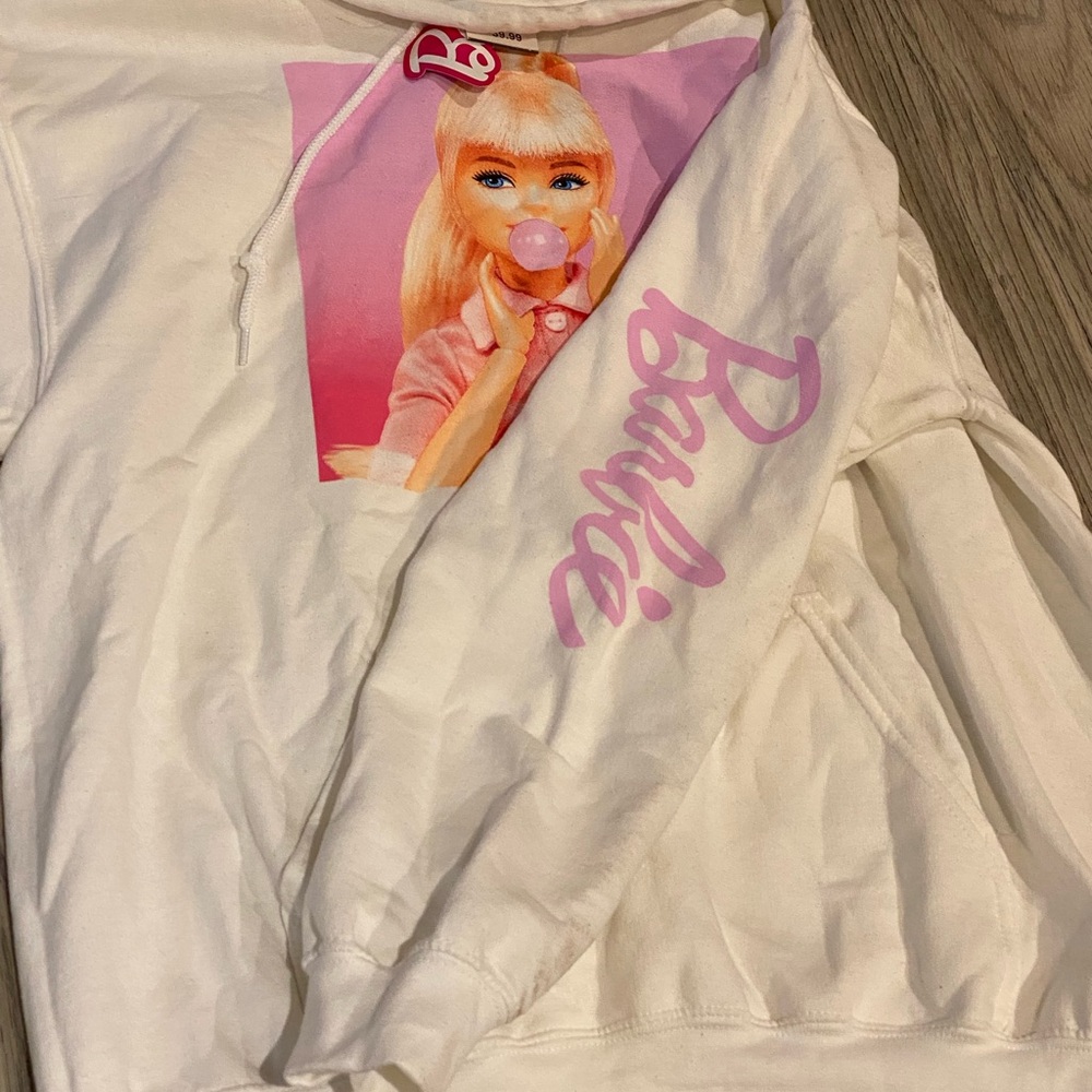 NWT Barbie hoodie. White hoodie. Rue21.